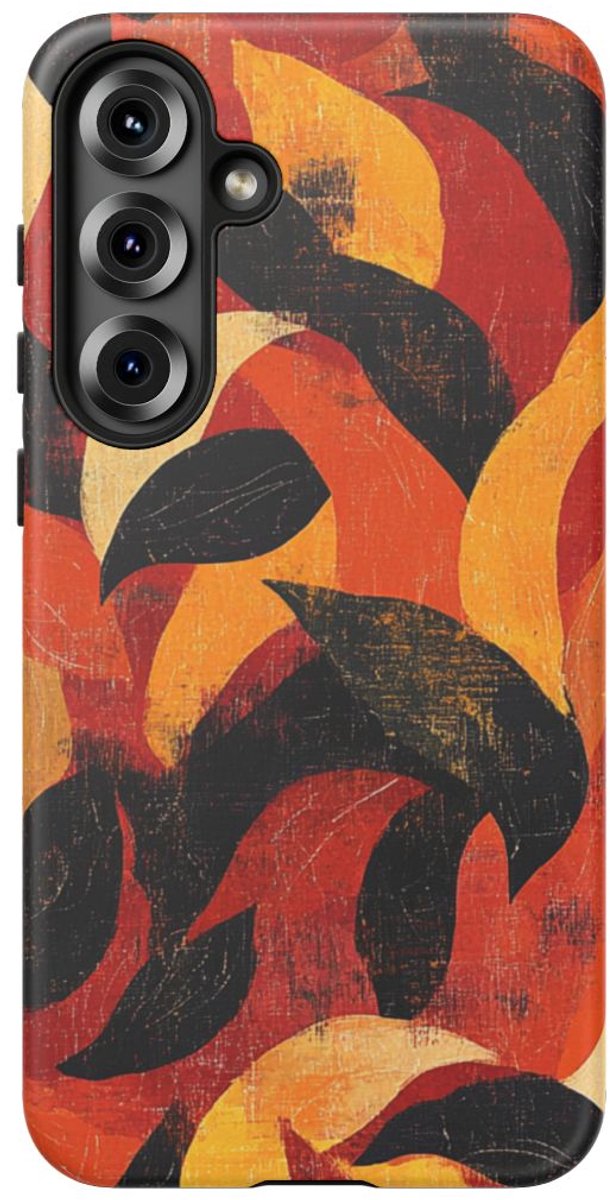 Abstract Herfstbladeren Patroon – Telefoonhoesje Geschikt voor Samsung Galaxy S25 Plus