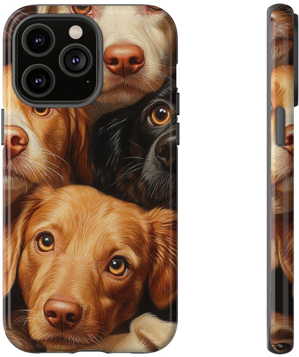 Realistisch Hondenkoppenpatroon – Telefoonhoesje Geschikt voor iPhone 14 Pro Max