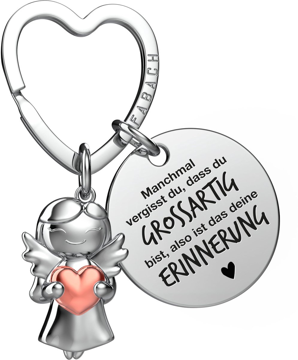 FABACH Beste Vriend Sleutelhanger Beschermengel met Hart en Gravure - Beste Vriend Cadeaus Sleutelhanger - Beste Vriend Cadeau Engel Geluksbrenger Beste Vriend