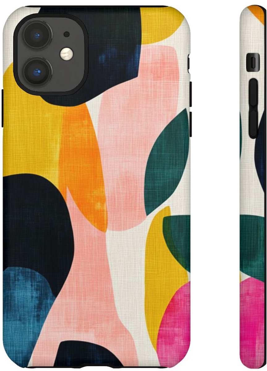 Abstracte Kleurrijke Vormenpatroon – Telefoonhoesje Geschikt voor iPhone 11