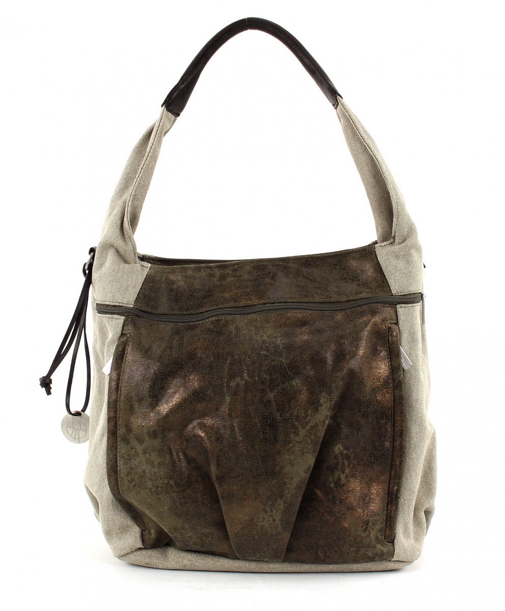 Lässig schoudertas bidonhouder Casual Hobo Bag Olive-Beige olijfgroen
