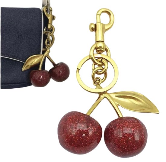Sleutelhanger Kersen Tas Charm Portemonnee: Sleutelhanger Vrouwen Schattig -Auto sleutelhanger leren handtas -Modeliefhebbers