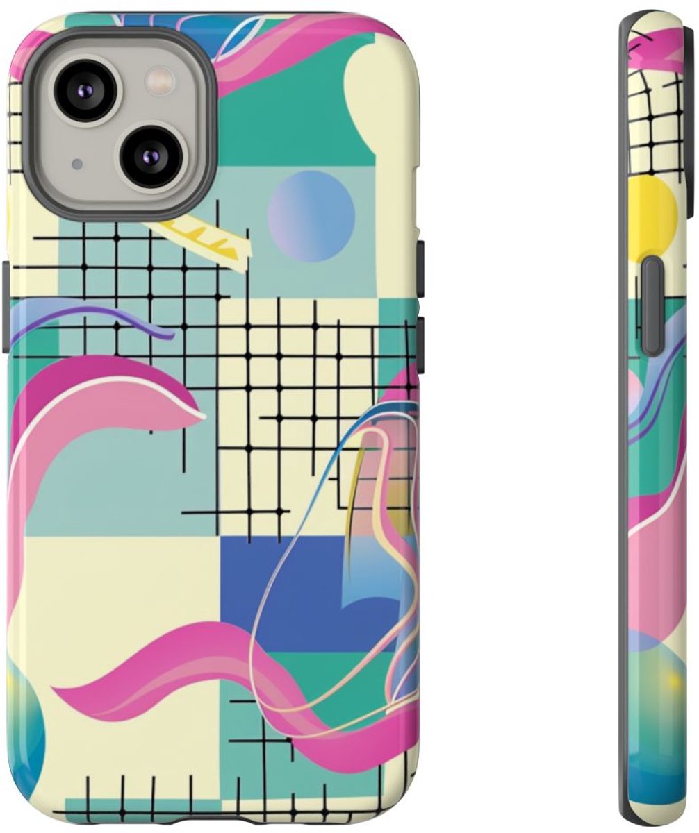 Kleurrijk Abstract Geometrisch Patroon – Telefoonhoesje Geschikt voor iPhone 14