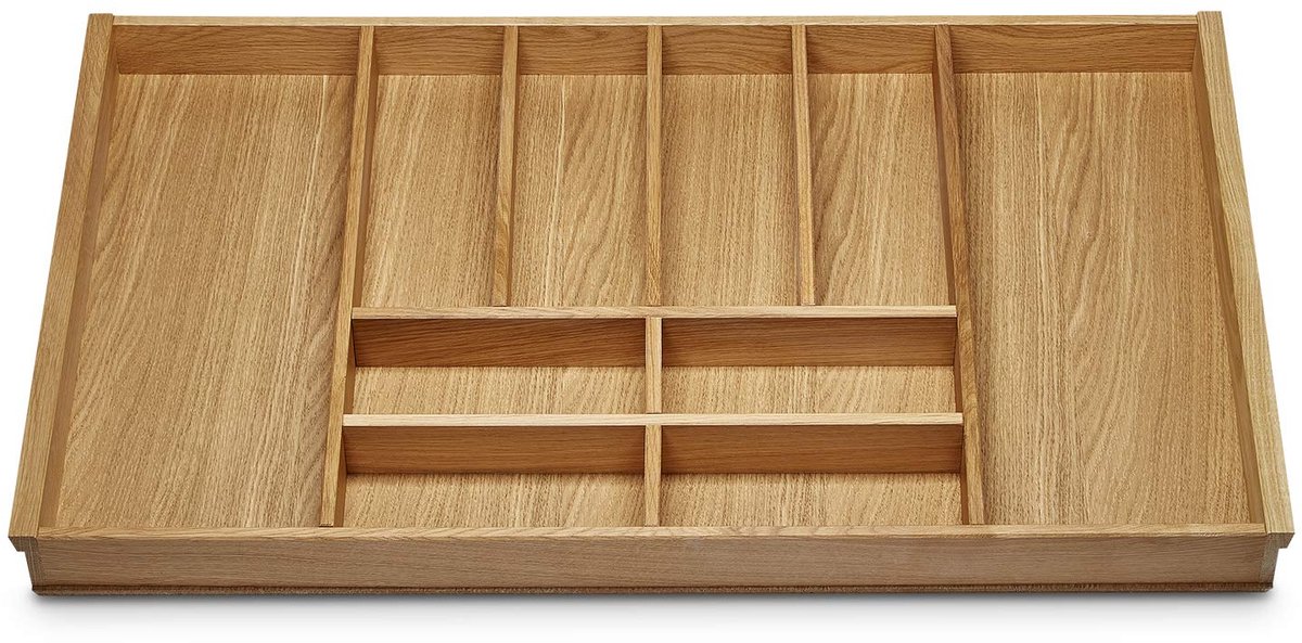 EIK Besteklade voor 90 mm lade bijv. Nobilia vanaf 2013 (473 x 797 mm) Houten besteklade met 10 vakken ORGA-BOX III