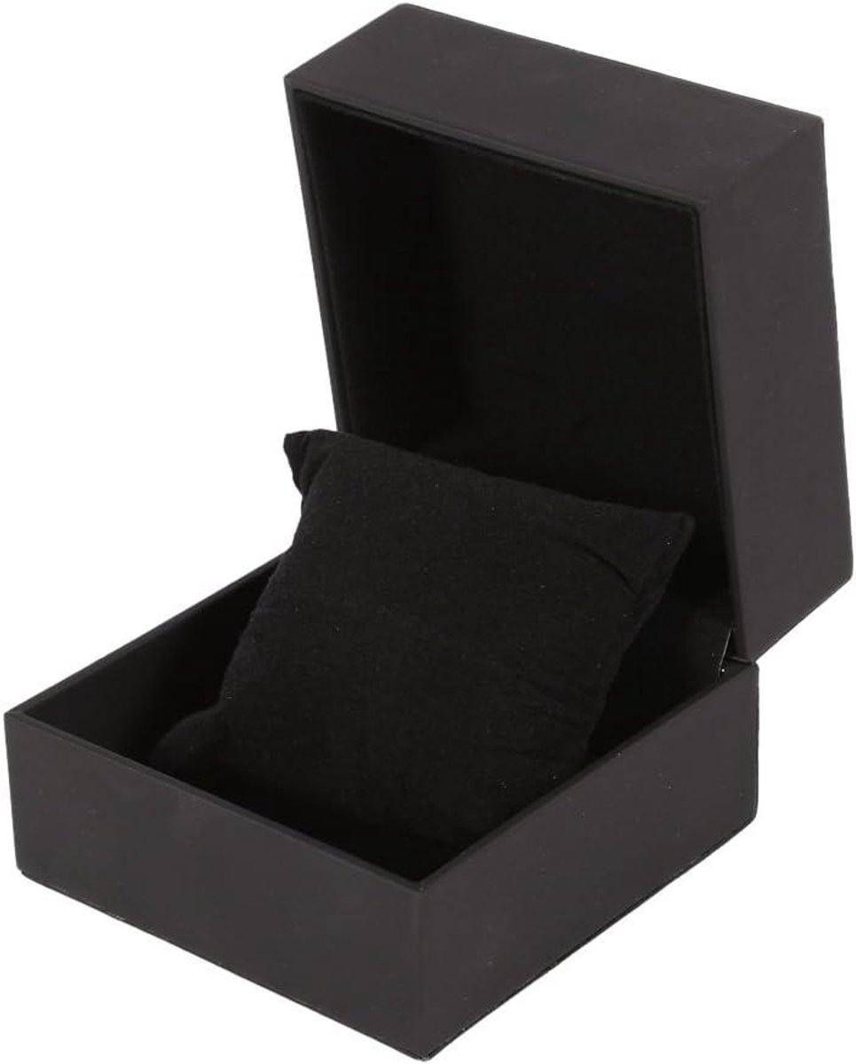 Allecto Plus - Zwarte PU Lederen Horlogegeschenkdoos met Kussen voor Polshorloge Armband - Sieradenopbergdoos voor Mannen en Vrouwen