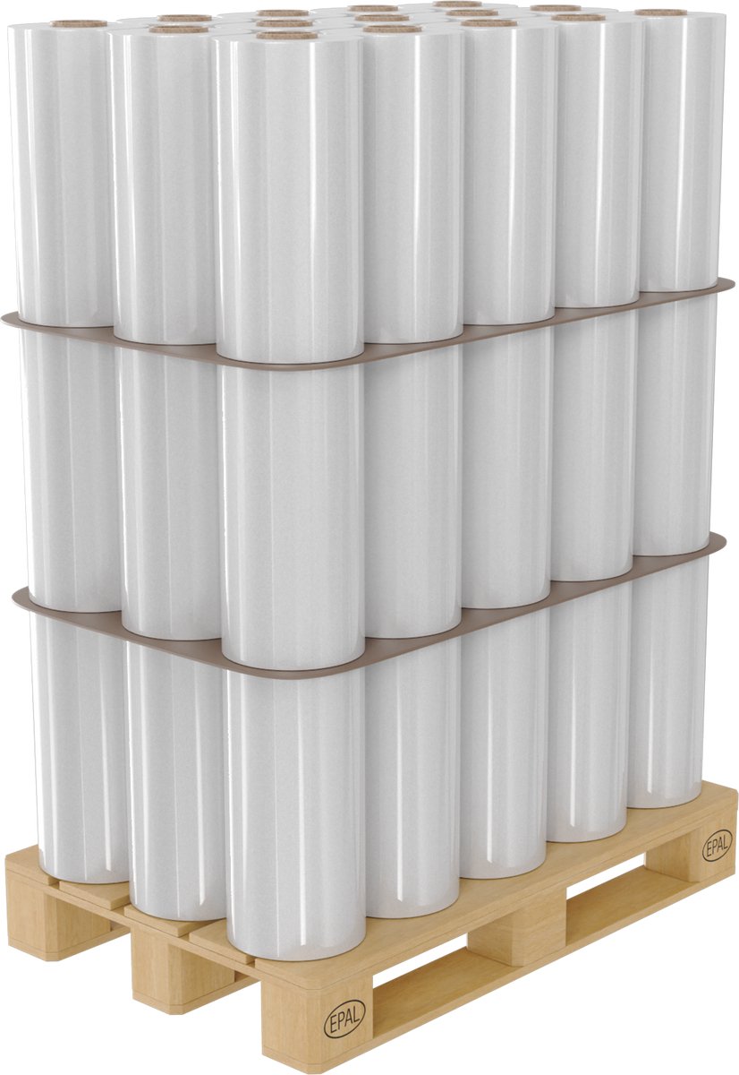 YSONIC Machinewikkelfolie - 20 Micron 1700 Meter - Wikkelfolie - Stretcholie - Rekfolie - Ideaal voor Verhuis & Pallet Bescherming - 45 Rollen op een Pallet - Transparant
