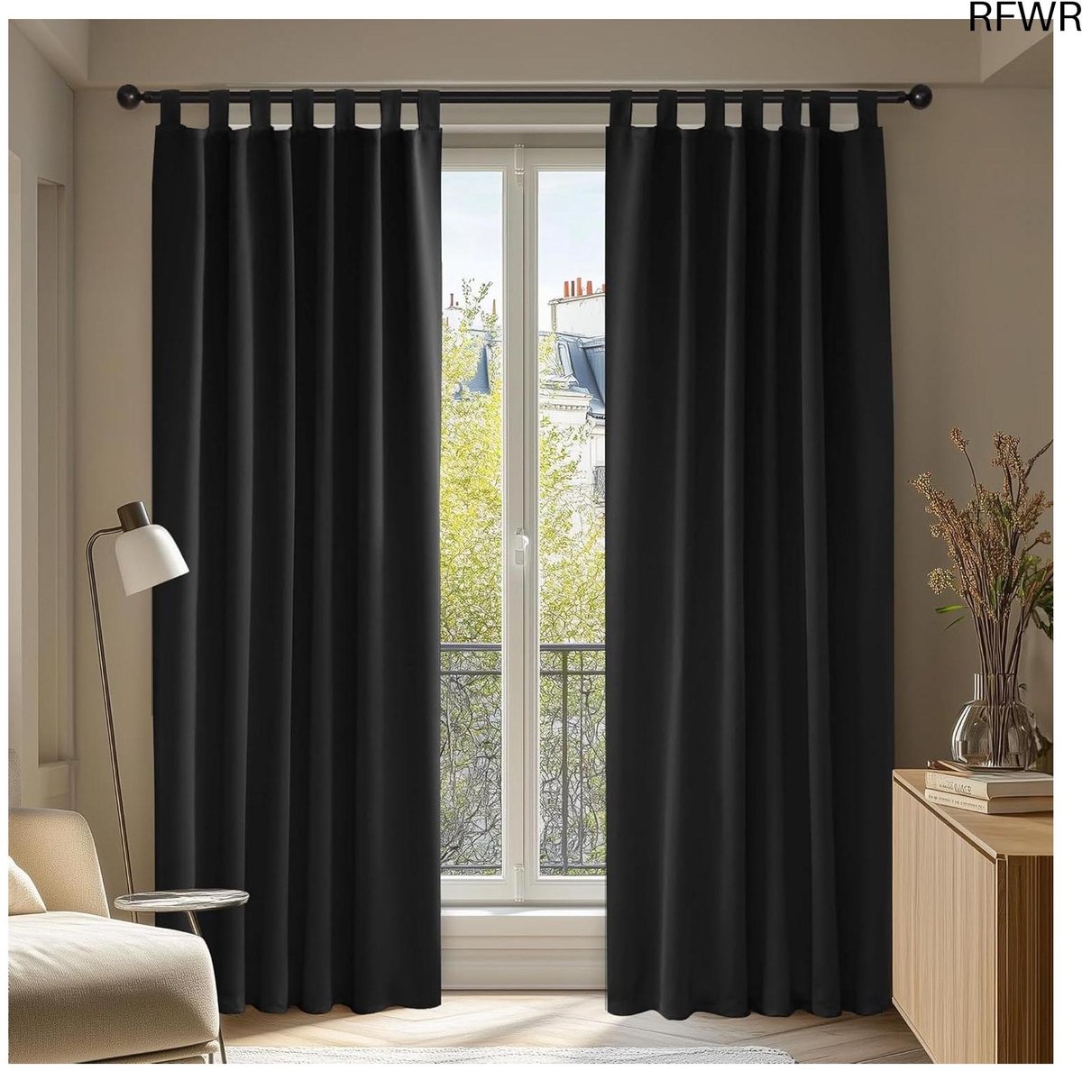 RFWR® Thermische verduisteringsgordijnen met lussen - Isolatie en Koudebescherming - 132 x 160 cm - 2 Stuks - Modern voor Keuken en Woonkamer