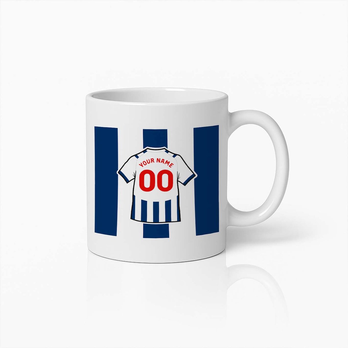 Gepersonaliseerde Voetbalshirt Mok – Bedrukte Koffiebeker met Naam en Nummer