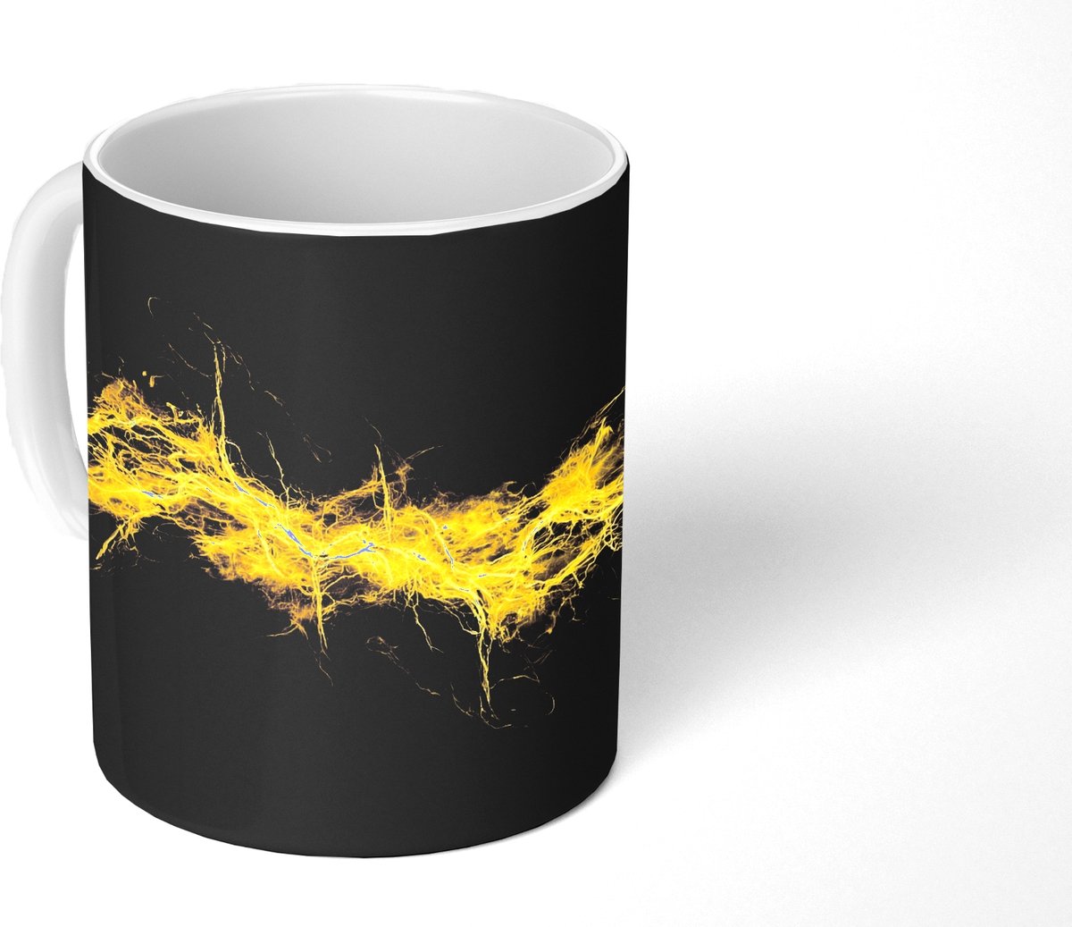 Mok - Koffiemok - Elektriciteit - Geel - Energie - Mokken - 350 ML - Beker - Koffiemokken - Theemok