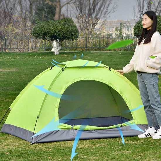 Tente Lexorion 1-2 personnes – Tente de Festival – Tente de camping – Tente manuelle pour 2 personnes – Légère – Hydrofuge – Festival, plage et Plein air – Oxford 210D – Sac de transport et moustiquaire inclus – Couleur de tente aléatoire