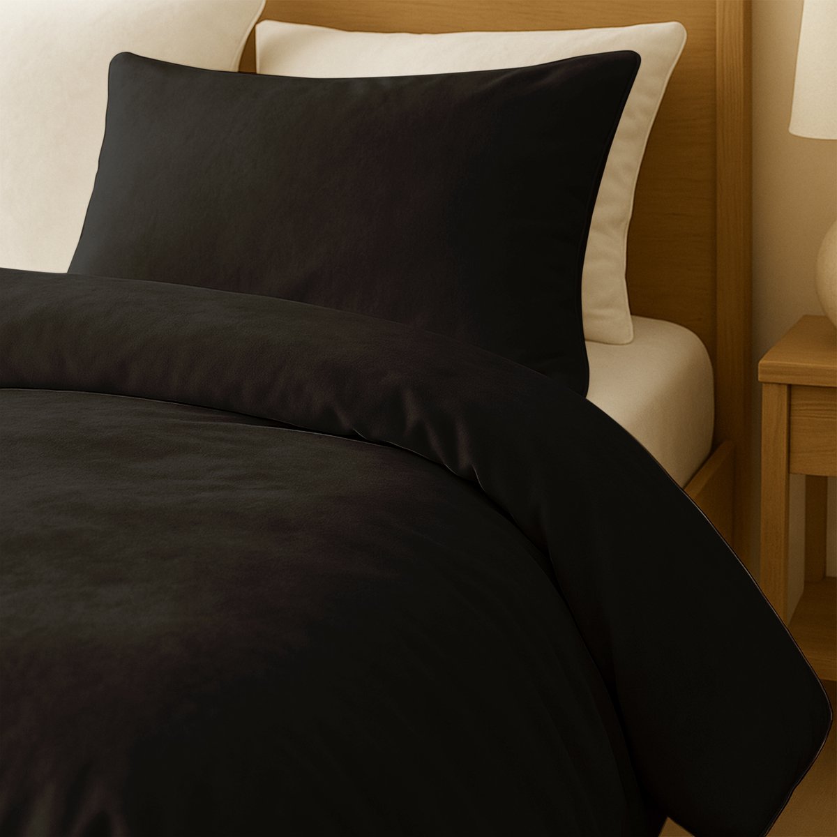 Zydante Dekbedovertrek Set 240x200/220 cm - Dekbedhoes met 2 Kussenslopen - Velvet Coral - Zwart