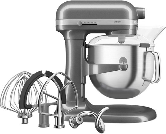 KitchenAid Artisan Standmixer met in Hoogte Verstelbare Kom - Krachtig, stil, 11 snelheden, roestvrijstalen accessoires en capaciteit van 6,6L - Tingrijs van KitchenAid — afbeelding 2