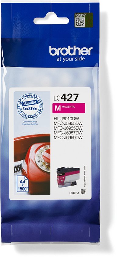 Brother LC-427M inktcartridge 1 stuk(s) Origineel Normaal rendement Magenta