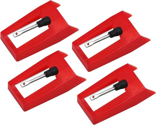 4 Stuks Diamant-naalden Voor Platenspelers – Universele Vervangende Stylus Met Robijnkeramiek, Geschikt Voor Teac, Bush En Vele Andere Merken