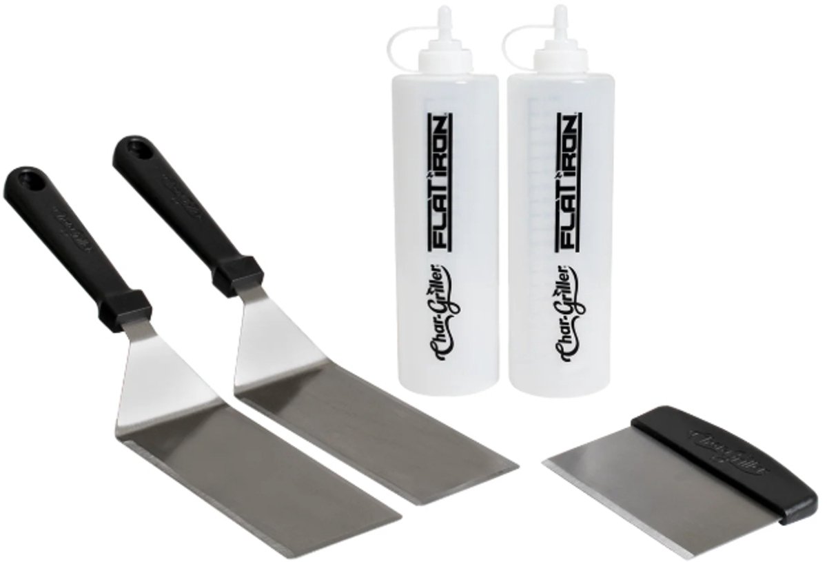 Char-Griller® bakplaat starterset met spatels sausflessen en chopper