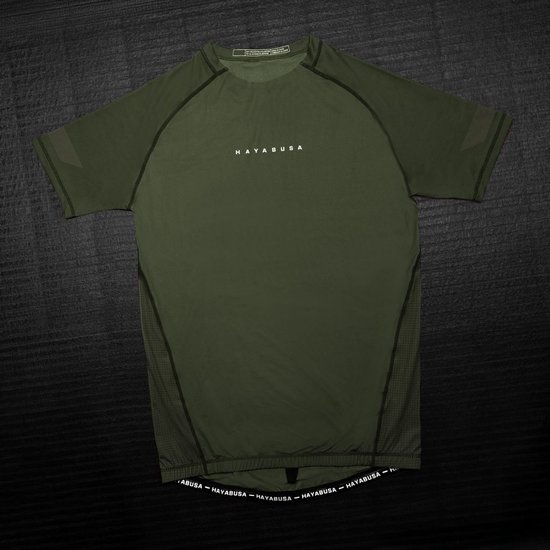 Rashguard manches courtes Hayabusa Core pour homme - Vert foncé - Taille XXL