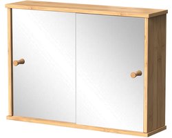 Vicco Mireo Badkamerspiegelkast – 55 x 40 cm met 2 schuifdeuren Bamboe