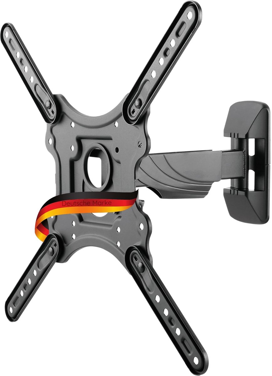 SCHWAIGER 9406 TV-muurbeugel 23-75 inch TV-beugel, kantelbaar, draaibaar, max. 35 kg, max. VESA-standaard 400x400, zwart, inclusief montagetoebehoren