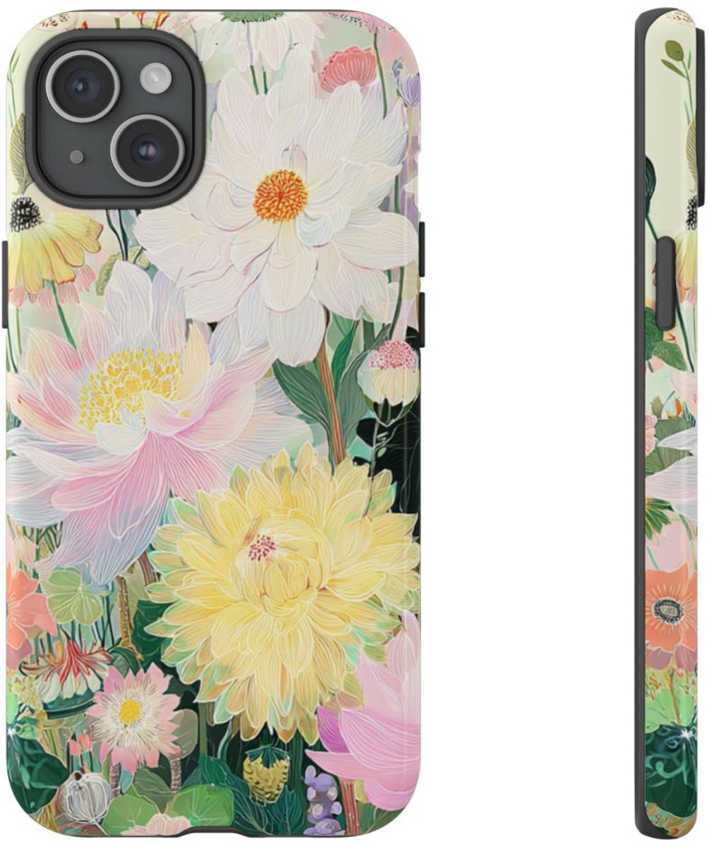 Sierlijk Pastel Bloemenboeket – Telefoonhoesje Geschikt voor iPhone 15 Plus