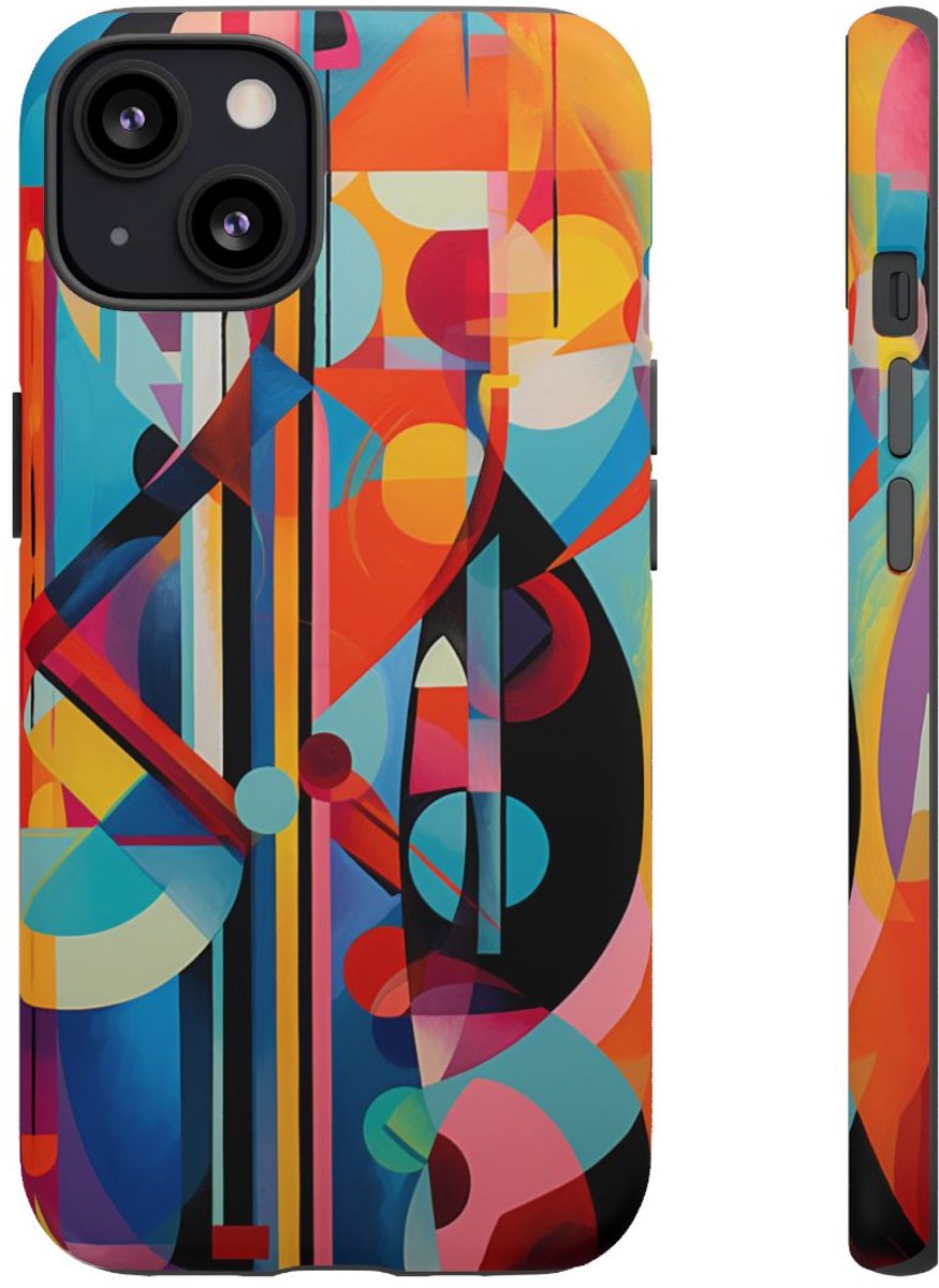 Abstracte Geometrische Kleurencombinatie – Telefoonhoesje Geschikt voor iPhone 13