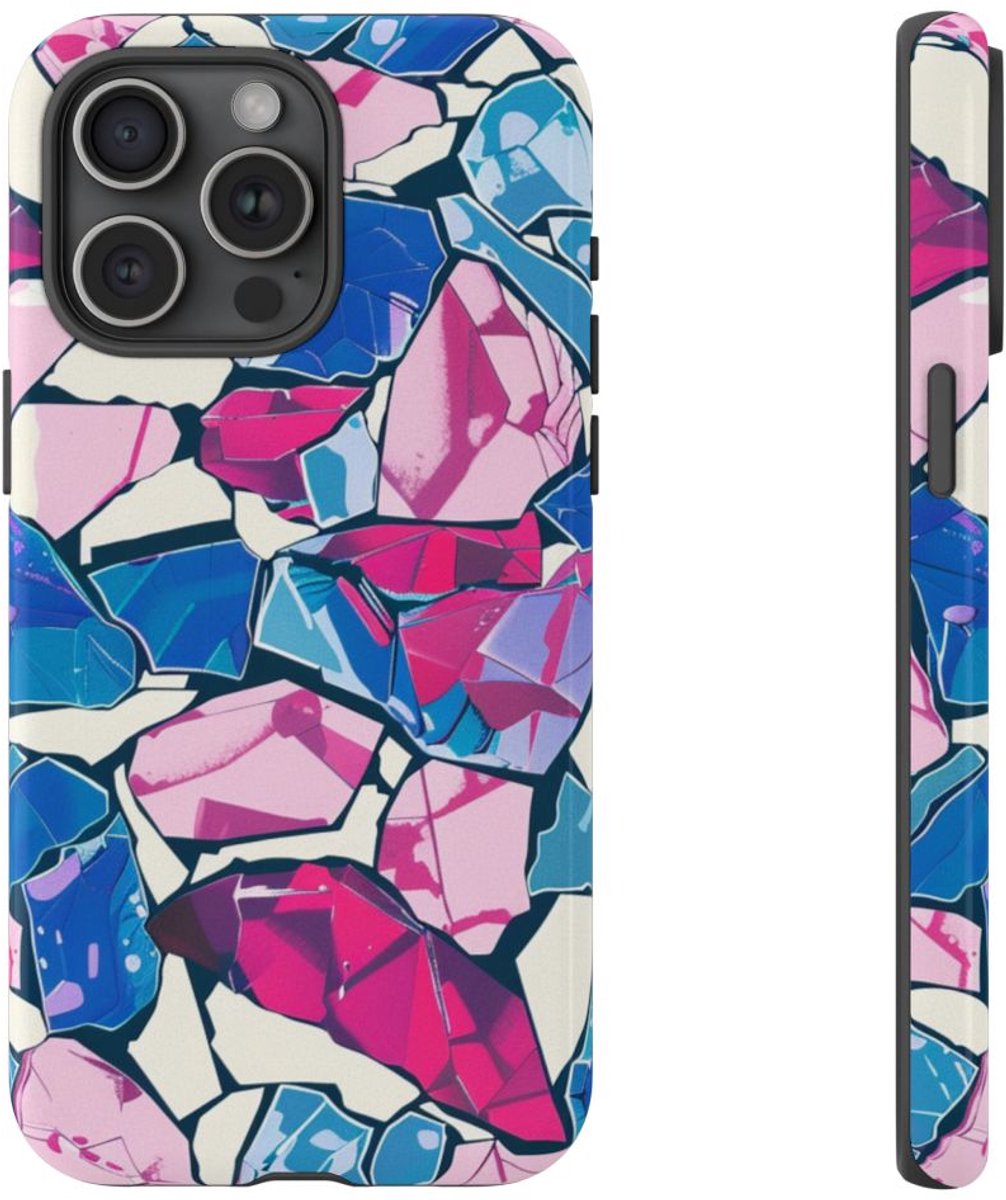 Kleurrijk Kristalpatroon – Telefoonhoesje Geschikt voor iPhone 15 Pro Max