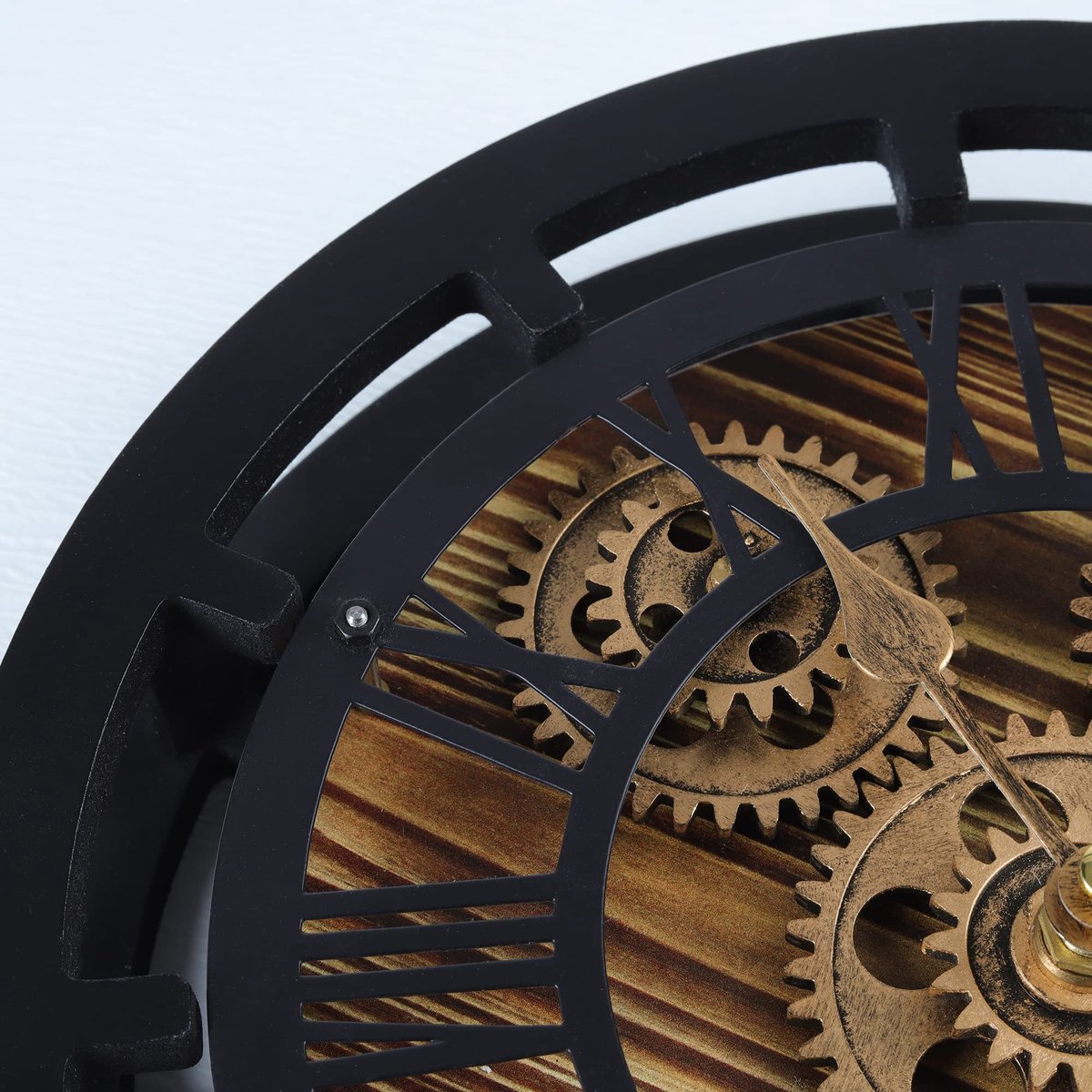 Tafelklok met Bewegende Tandwielen - Om te Bouwen tot Wandklok - Industrieel Steampunk - Zwart — cadeau in Wonen & Interieur - foto 8