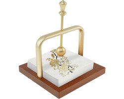 KZQ Houten servethouder - Servethouder - Vierkante tafelservetdispenser - Met een delicate metalen middenstang - Elegant ontworpen cocktailservettenhouder - Geschikt voor cafés, hotels, restaurants, bars en thuiskeukens - Goud