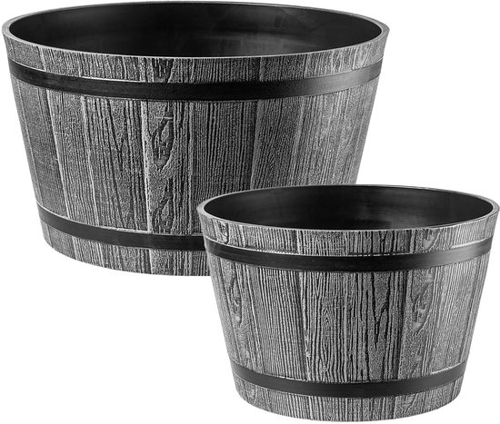 KADAX Decoratieve bloempot, ronde plantenpot, kunststof bloempot