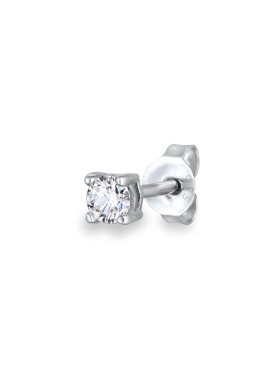 KUZZOI - Oorbellen - Oorbellen Heren Lab-gegroeide Diamant Briljantgeslepen Wit (0,17 ct) 925 Sterling Zilver Feest / Oudejaarsavond -