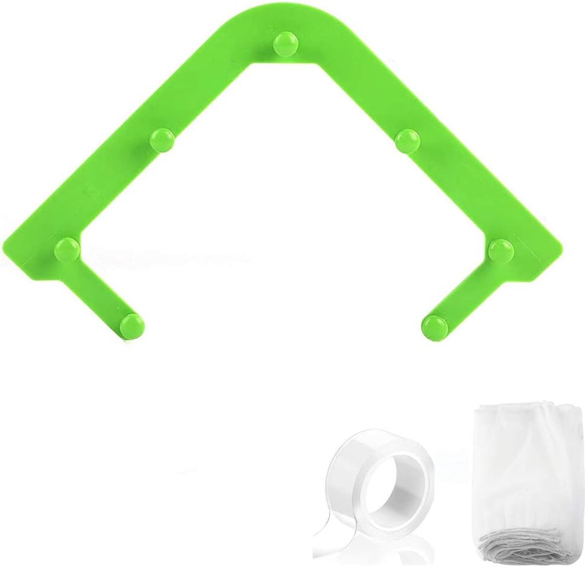 Driehoekig filter met vervangbare zakken- gootsteenfilterzak- voedselrestenverzamelaar voor het bewaren van keukenresten - 1 houder + 100 filterzakken + 1 tape (groen)
