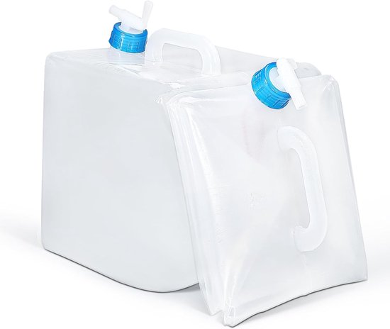 2-pack - 1,4 gallon opvouwbare watertank met kraan - Cube draagbare waterfles - Outdoor kamperen wandelen rampen overleving opslag watercontainer