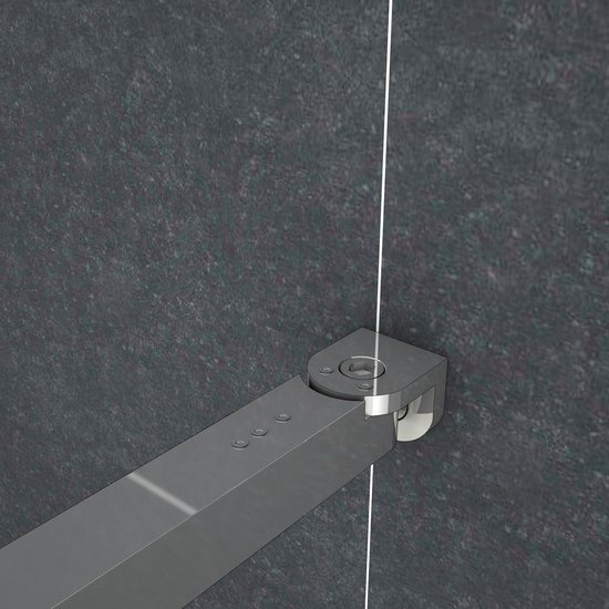 Inloopdouche-douchewand-walk in 8mm NANO EasyClean veiligheidsglas，40x200cm+73-120cm Stabilisatiestang,glanzend chroom profiel