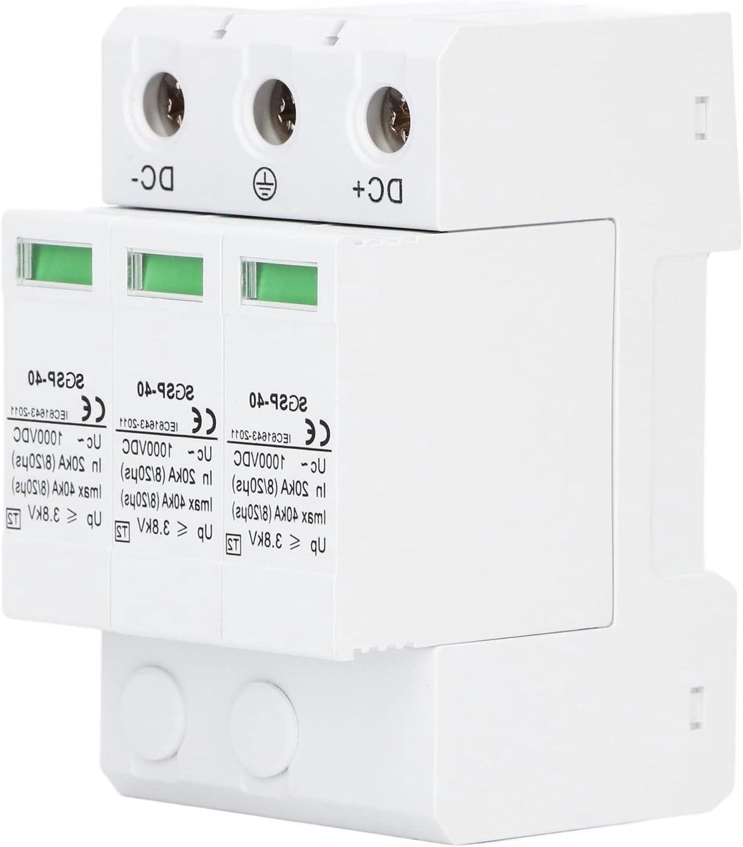 Allecto Plus - Overspanningsbeveiliging fotovoltaïsch stroomsysteem 1000V - 40Ka - Bliksemafleider - Beveiligingsapparaat - 3P - Stroomverdeling_CONTROL Besturingsapparaten