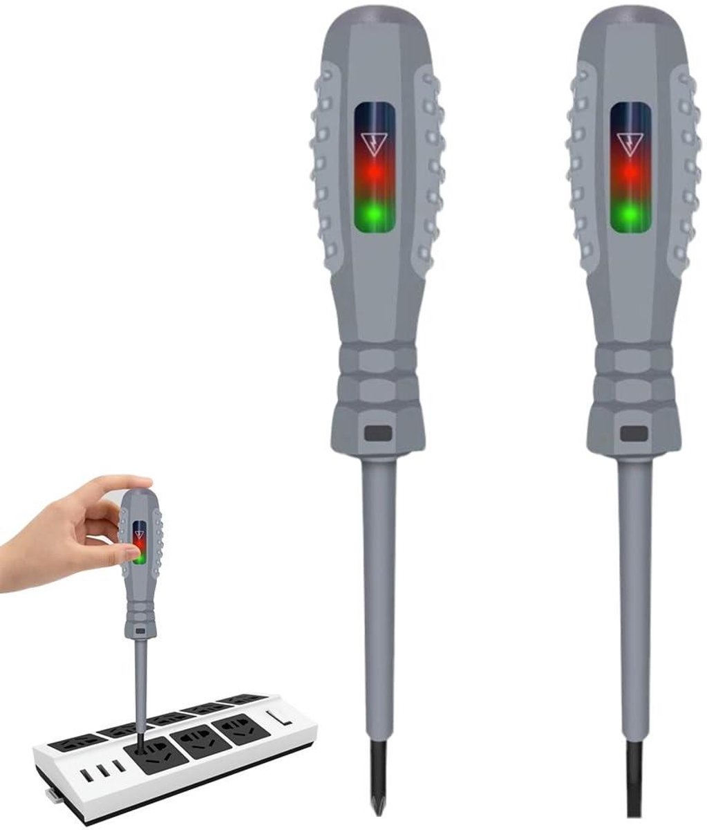 2-Pack Spanningstester met Schroevendraaier - 2-in-1 Fasetestator - Stroomdetector - Elektrisch Testgereedschap - Schroevendraaierset - Detectie van - Zoekwoorden: Elektrisch gereedschap, Spanningstester