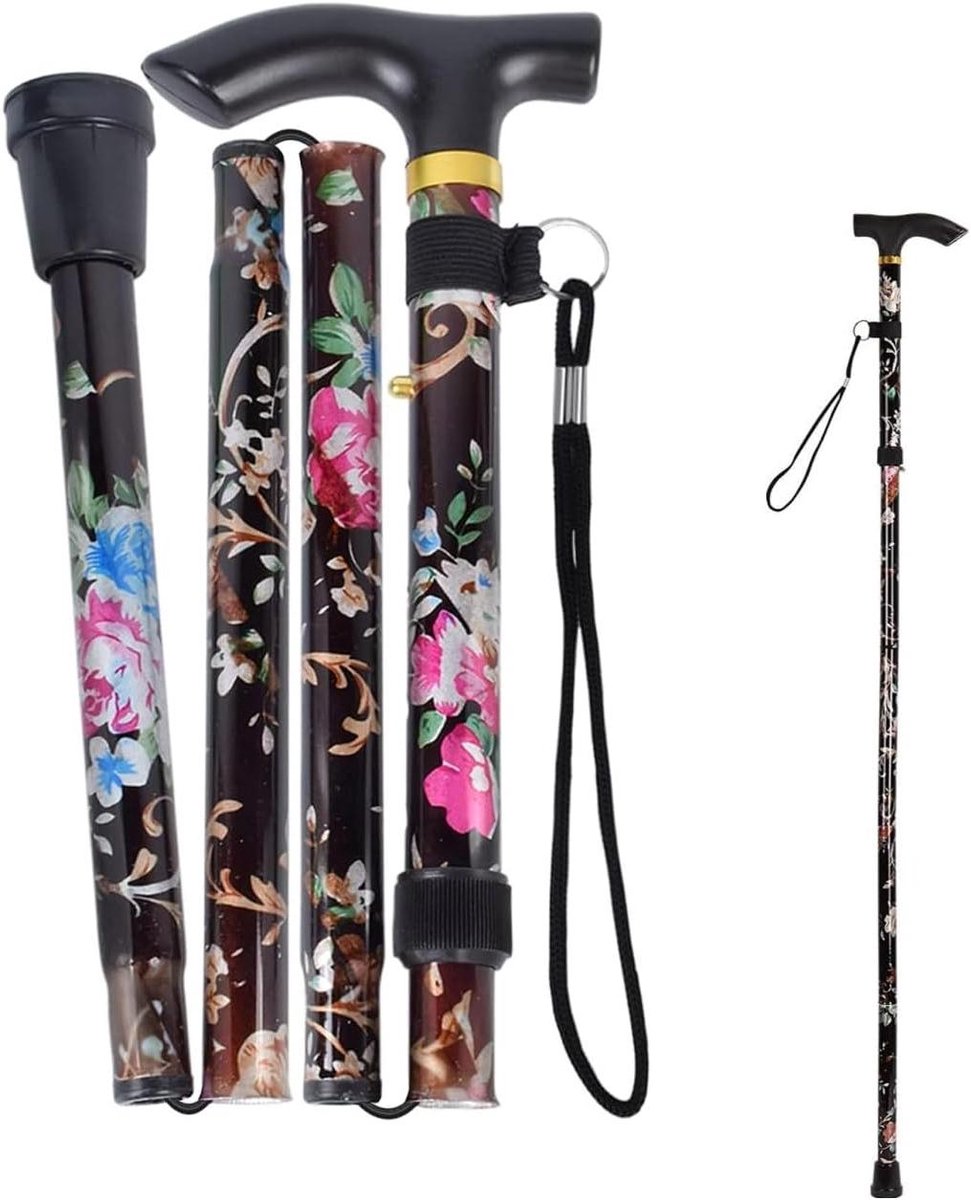 Allecto Plus - Opvouwbare wandelstokken bergstokken vakantie in hoogte verstelbaar licht aluminium - Cadeau voor Vaderdag en verjaardag