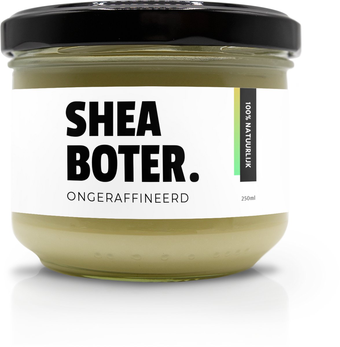 Natuurbazen Shea Boter – 100% Natuurlijk, Ongeraffineerd & Onbewerkt – 250ml in Glazen Pot – Rijk aan Vitamine A, E & Vetzuren – Voor Droge Huid, Lippen, Haar & DIY Cosmetica – Romige Textuur met Natuurlijke Geur