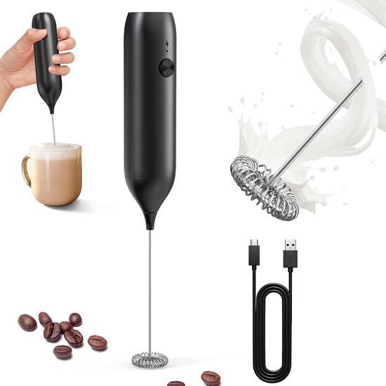 YUSWKO Wiederaufladbarer Milchaufschäumer für Kaffee