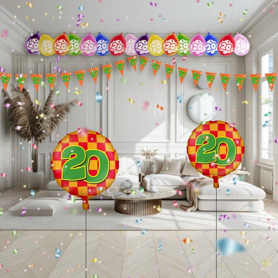 4 jaar vlaggenlijn- Slingers en ballonnen voor elke verjaardag - Feest