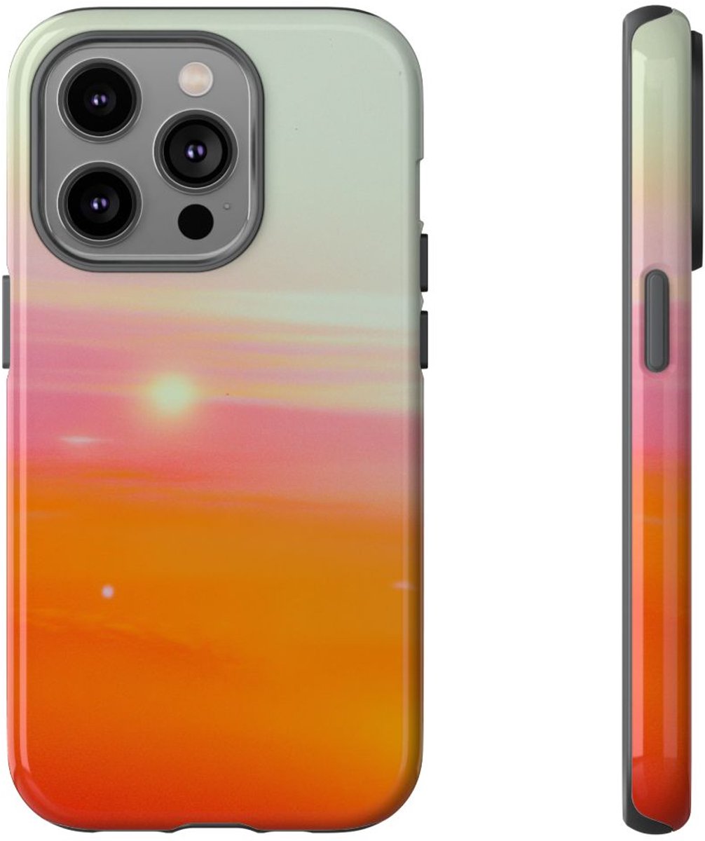 Abstracte Zonsondergang Kleuroverloop – Telefoonhoesje Geschikt voor iPhone 14 Pro