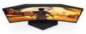 Gebogen 23,6" monitor met spelafbeelding, gezien van bovenaf.