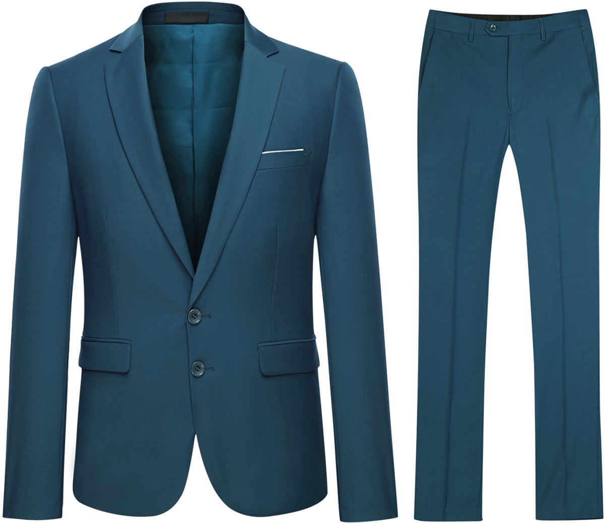 ALLTHEMEN Heren 2-Piece Slim Fit Pak - Tweeknoops zakelijk Pak - 2XL