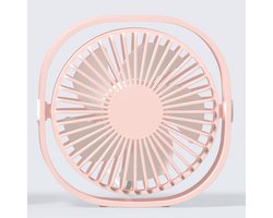 USB Tafelventilator - USB Ventilator - Mini Ventilator - Compact - 3 Windstanden - Roze