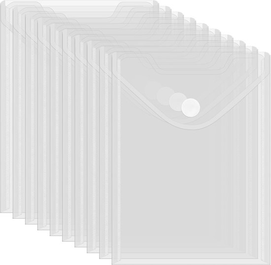 Lot De 10 Pochettes Transparentes Autocollantes Format A5 Vertical - 160x215 Mm, Bords Soudés, Adhésif Permanent