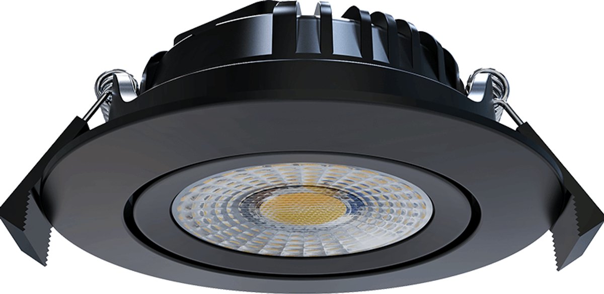 LED inbouwspot - CCT switch 6W - 1 stuk - zwart met instelbare lichtkleur en IP65 bescherming