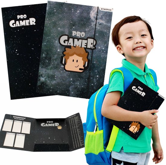 PRO GAMER GELAMINEERD Elastomap schoolmap met elastiek VOOR GAMER A4