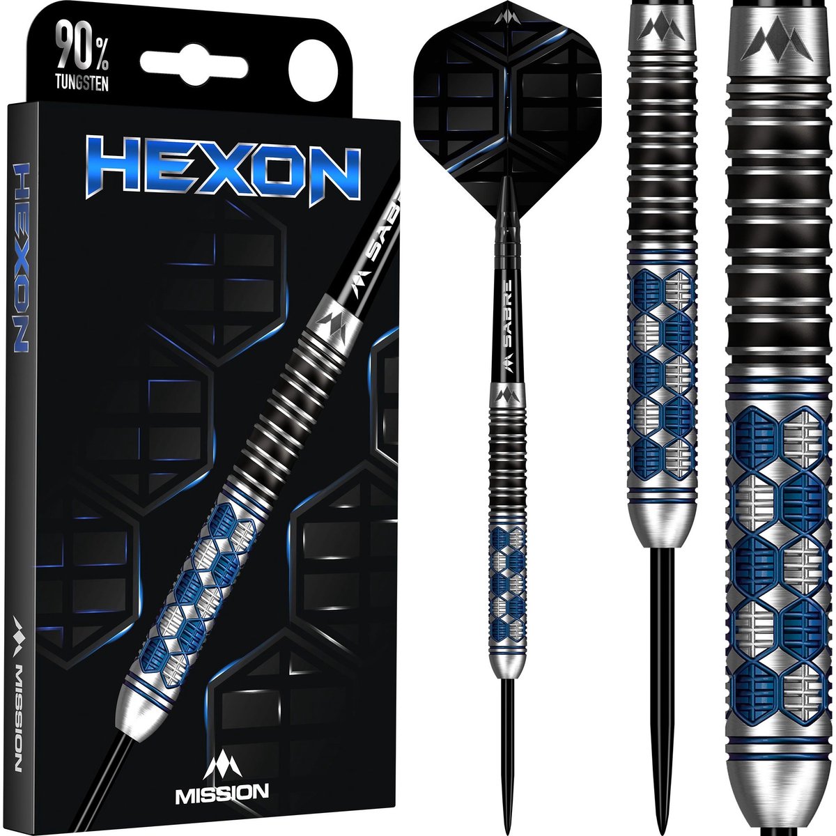 Mission Hexon Blue 90% - Dartpijlen 25 Gram