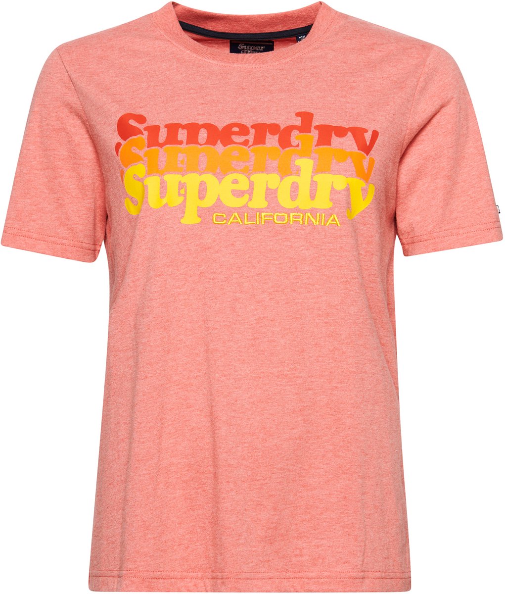 Superdry Vintage Infill T-shirt met tekst Dames T-shirts Koraal