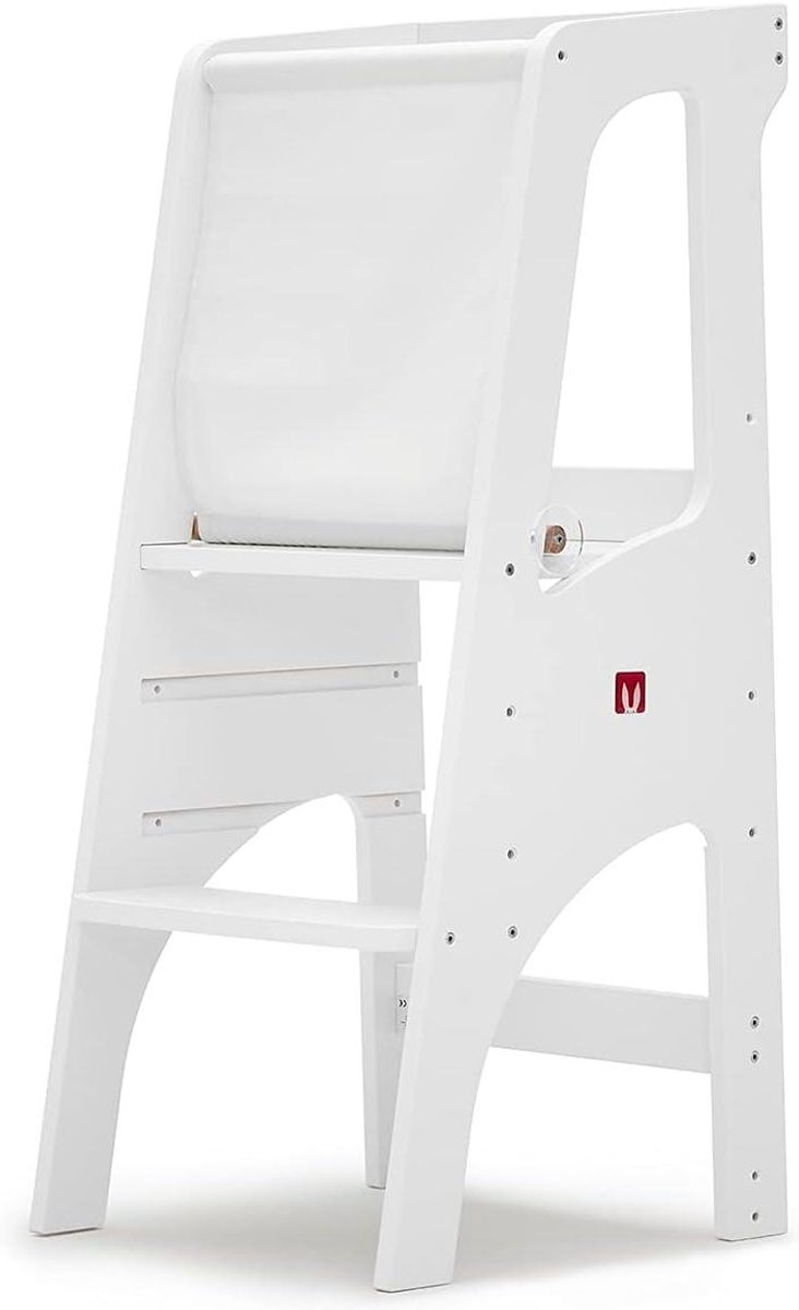 Evo learning tower - Height adjustable with rounded edges EN71/3 - Handmade in Italy.