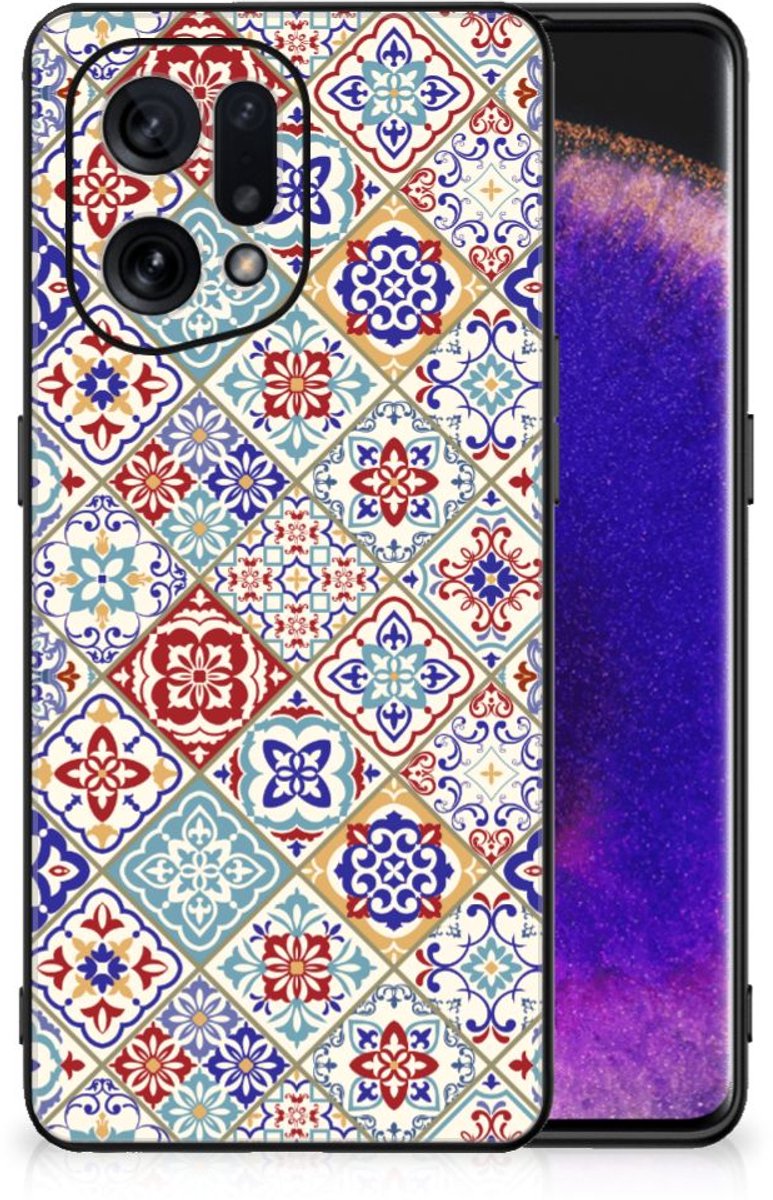 OPPO Find X5 Marmeren Print Telefoonhoesje Tiles Color