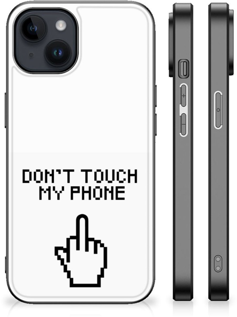 iPhone 15 Plus Telefoon Hoesje Finger Don't Touch My Phone